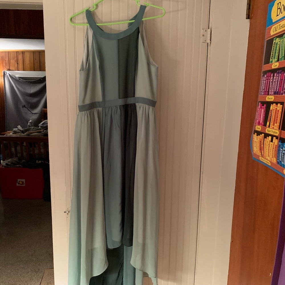 Green flowing dress